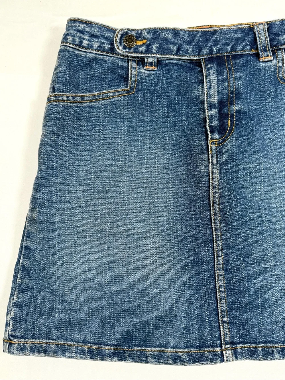 VINTAGE OLD NAVY Girls Denim Mini Skirt 8 Y2K McBling Pleated Preppy